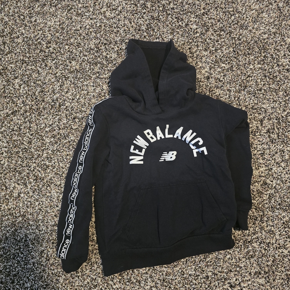 New Balance Boy's Navy Hoodie with Logo Sleeve